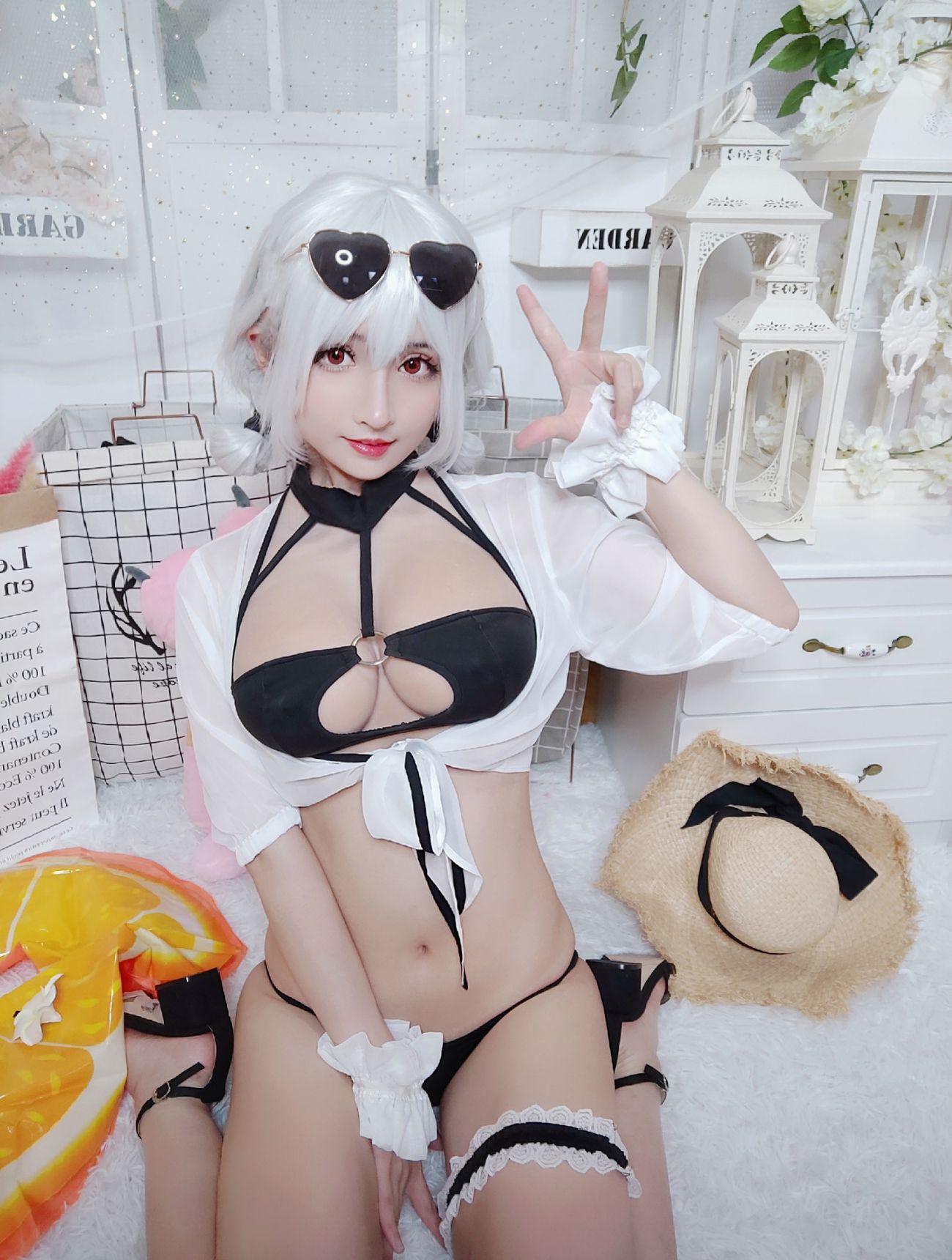 微博美少女rioko凉凉子Cosplay性感写真天狼星泳装 (12)