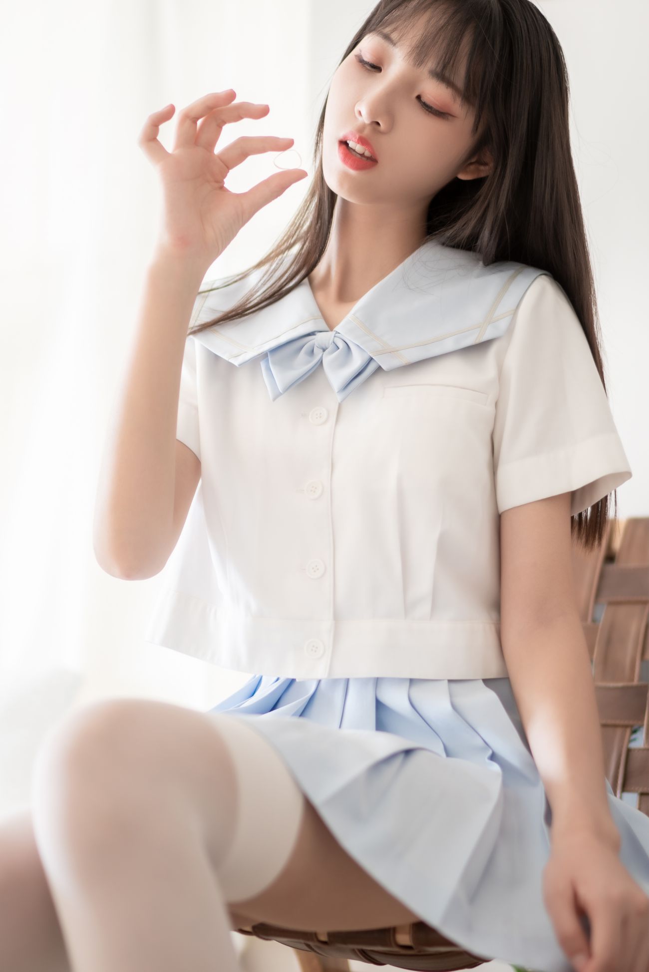 微博美少女西瓜性感写真JK学生服 (29)