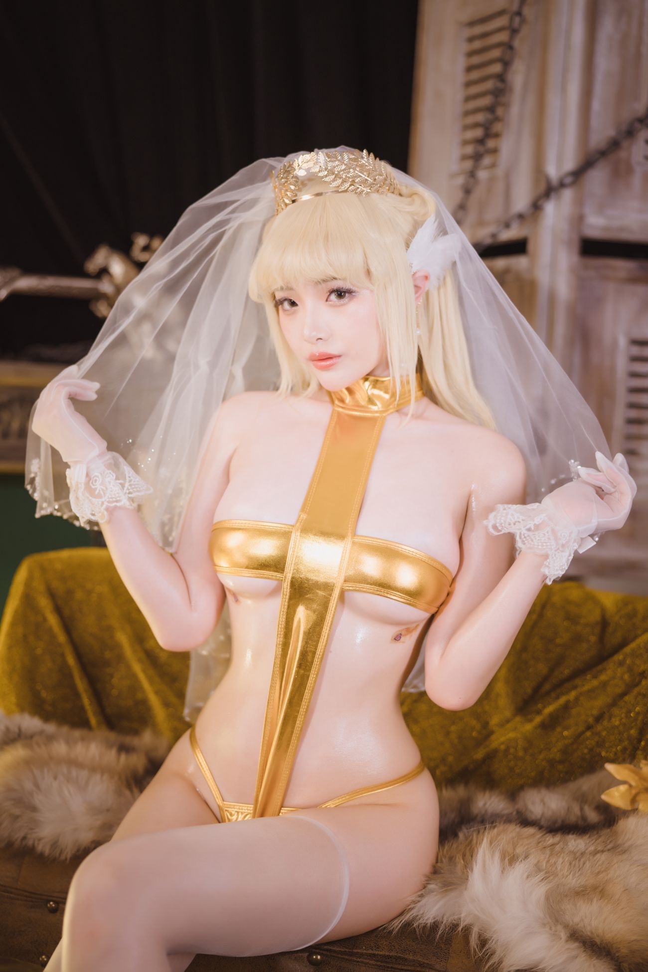 微博美少女雯妹不讲道理Cosplay性感写真发光精灵 (42)