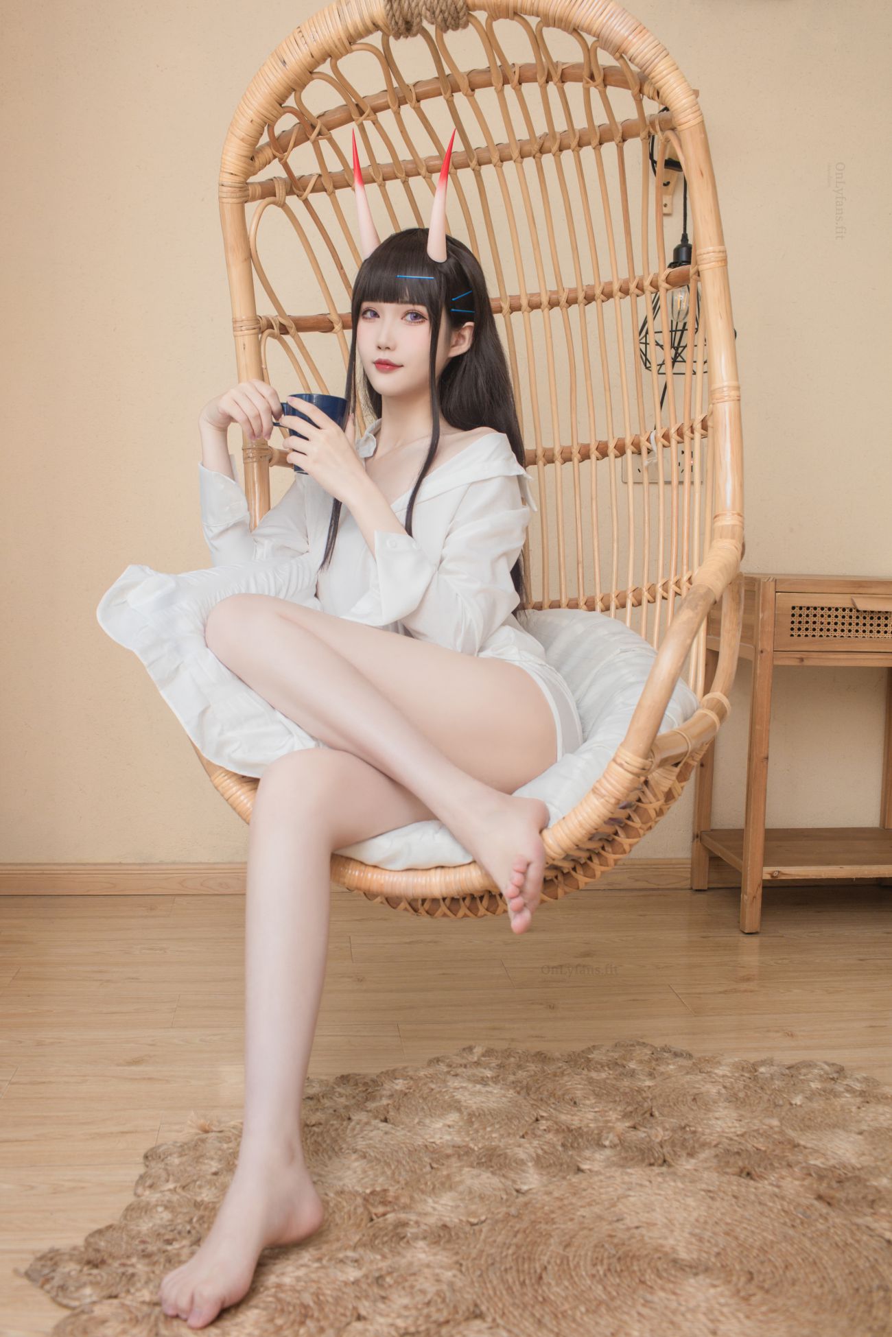 微博美少女花兮honoka性感写真能代宁静的六叠间 (5)