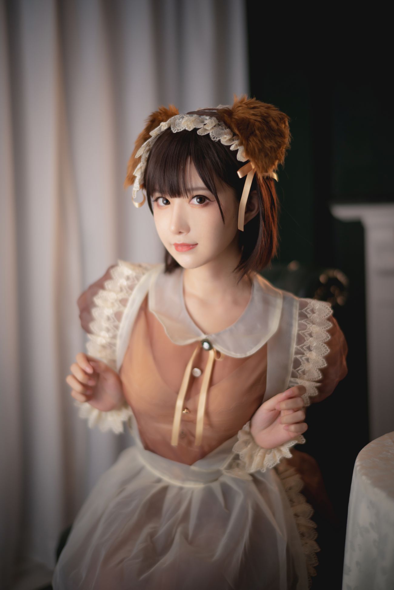 微博美少女Shika小鹿鹿Cosplay性感写真透明女仆 (2)