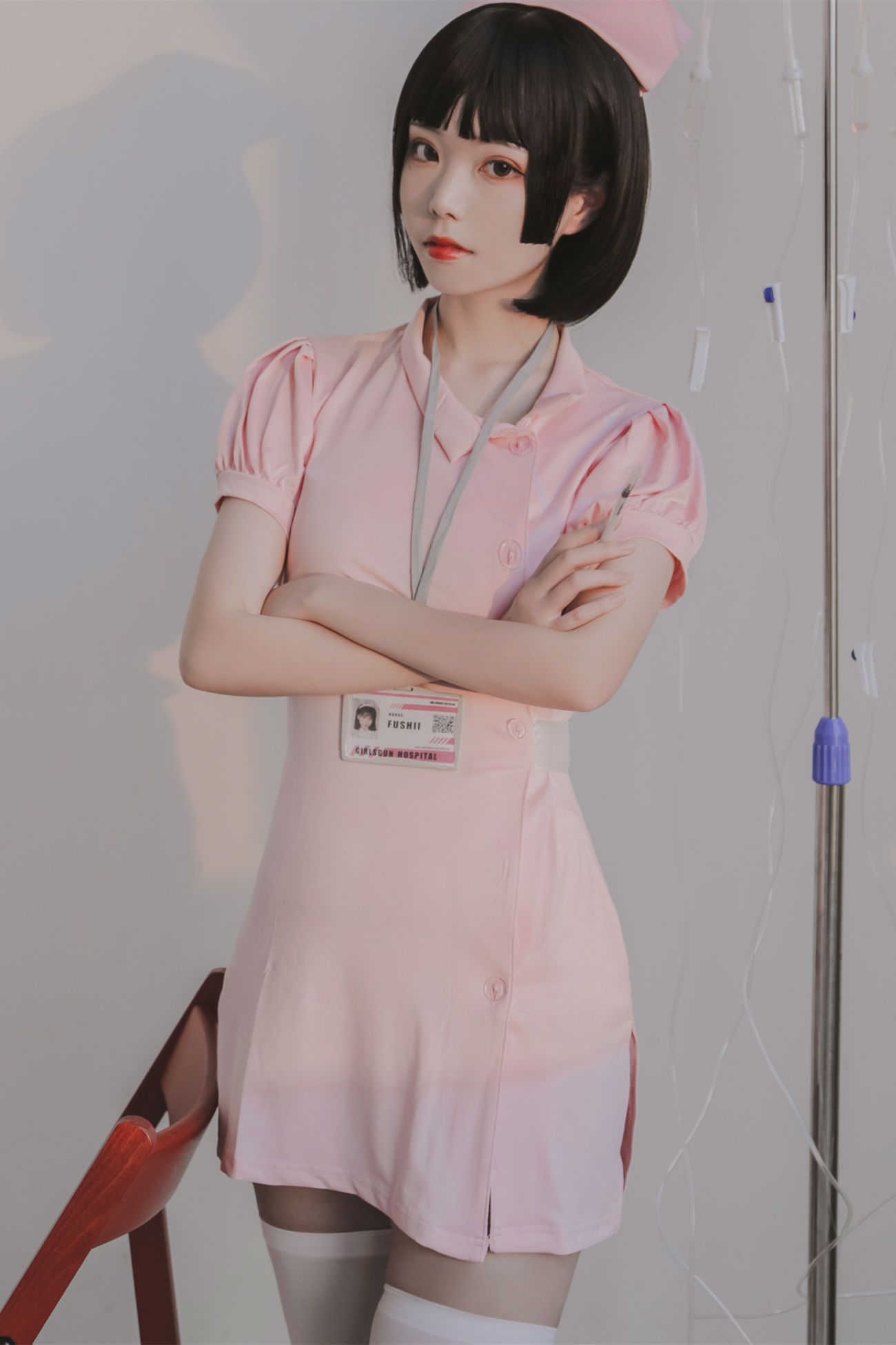 微博美少女Fushii海堂Cosplay性感写真护士 (1)