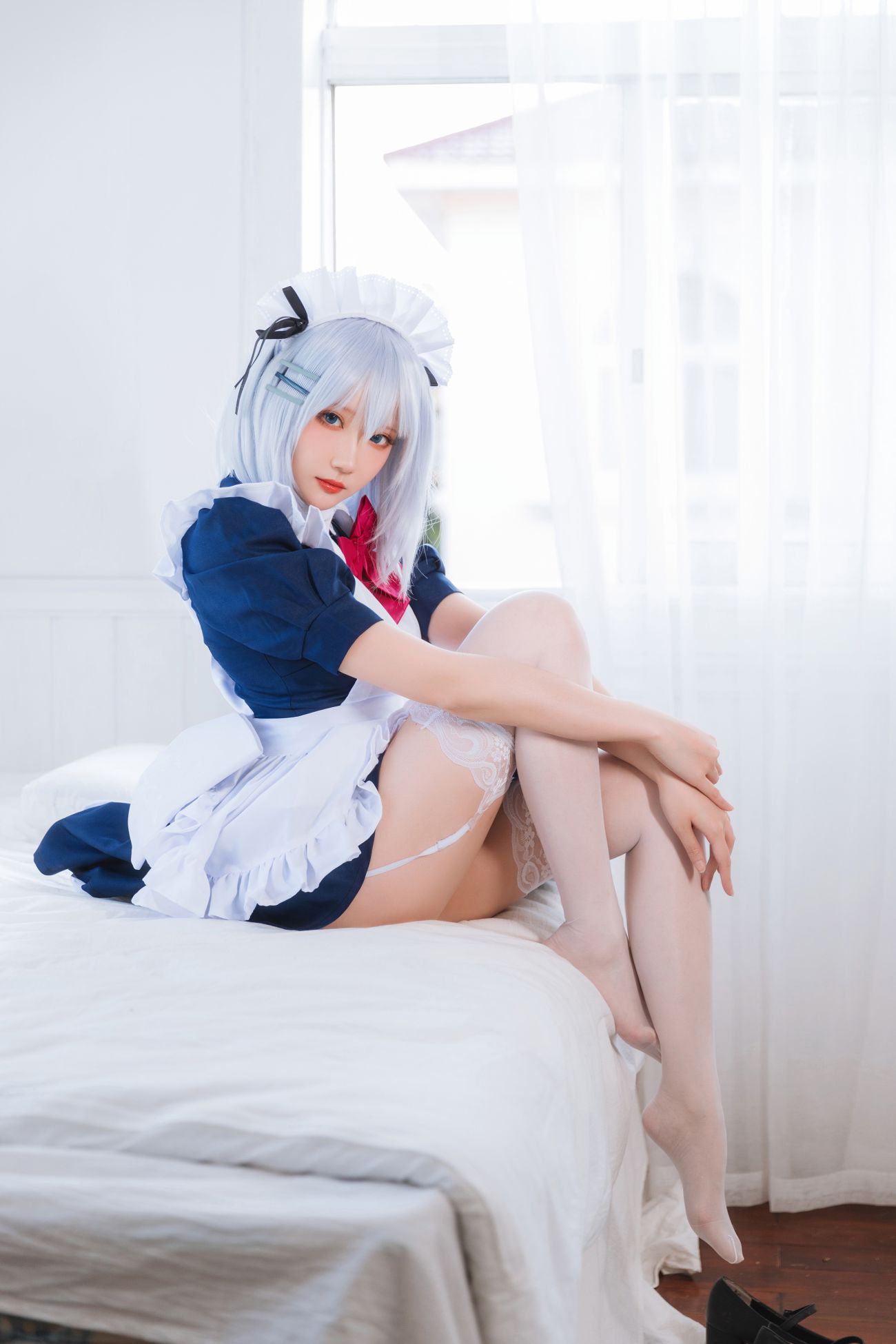 微博美少女瓜希酱Cosplay性感写真折纸女仆 (9)