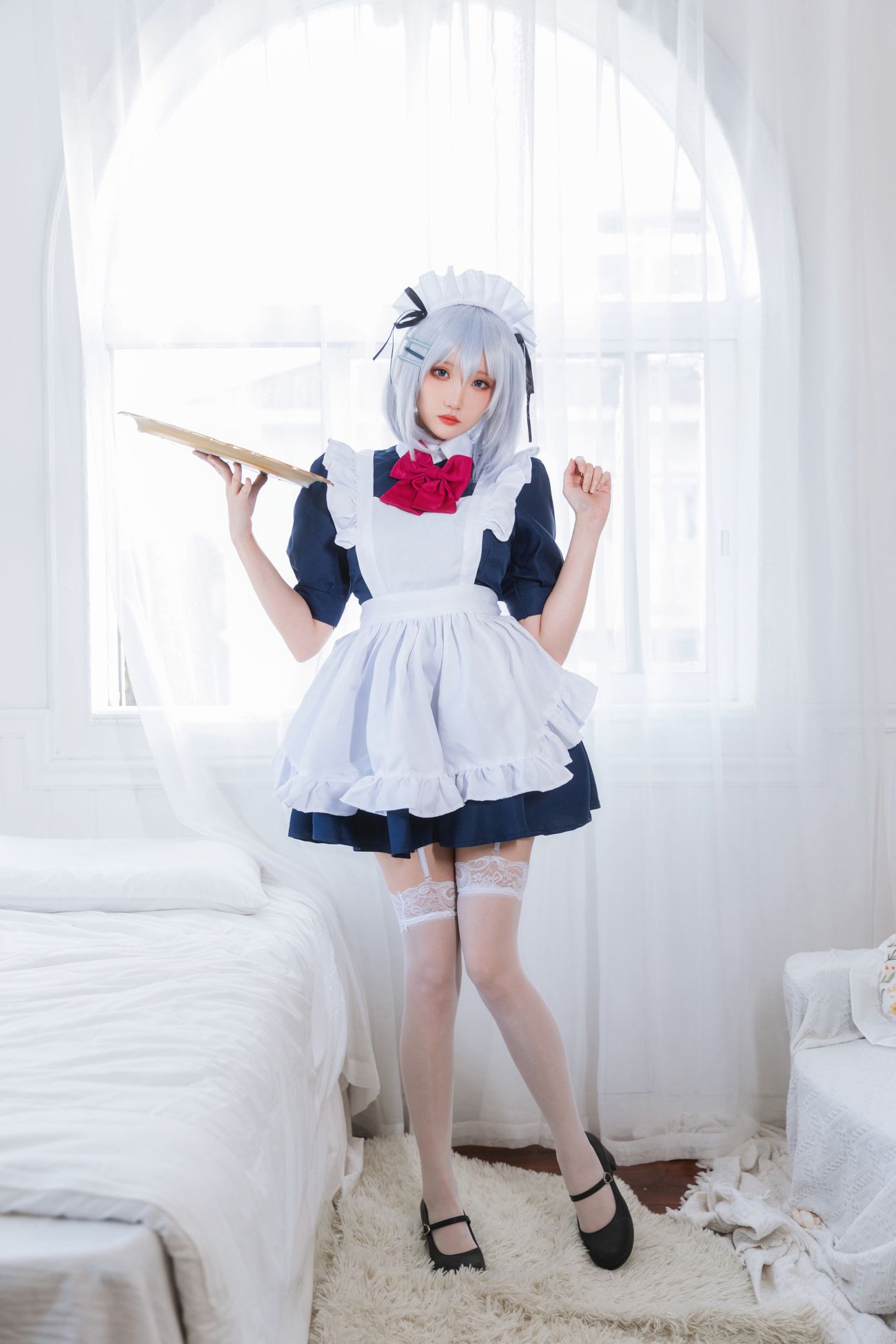 微博美少女瓜希酱Cosplay性感写真折纸女仆 (13)