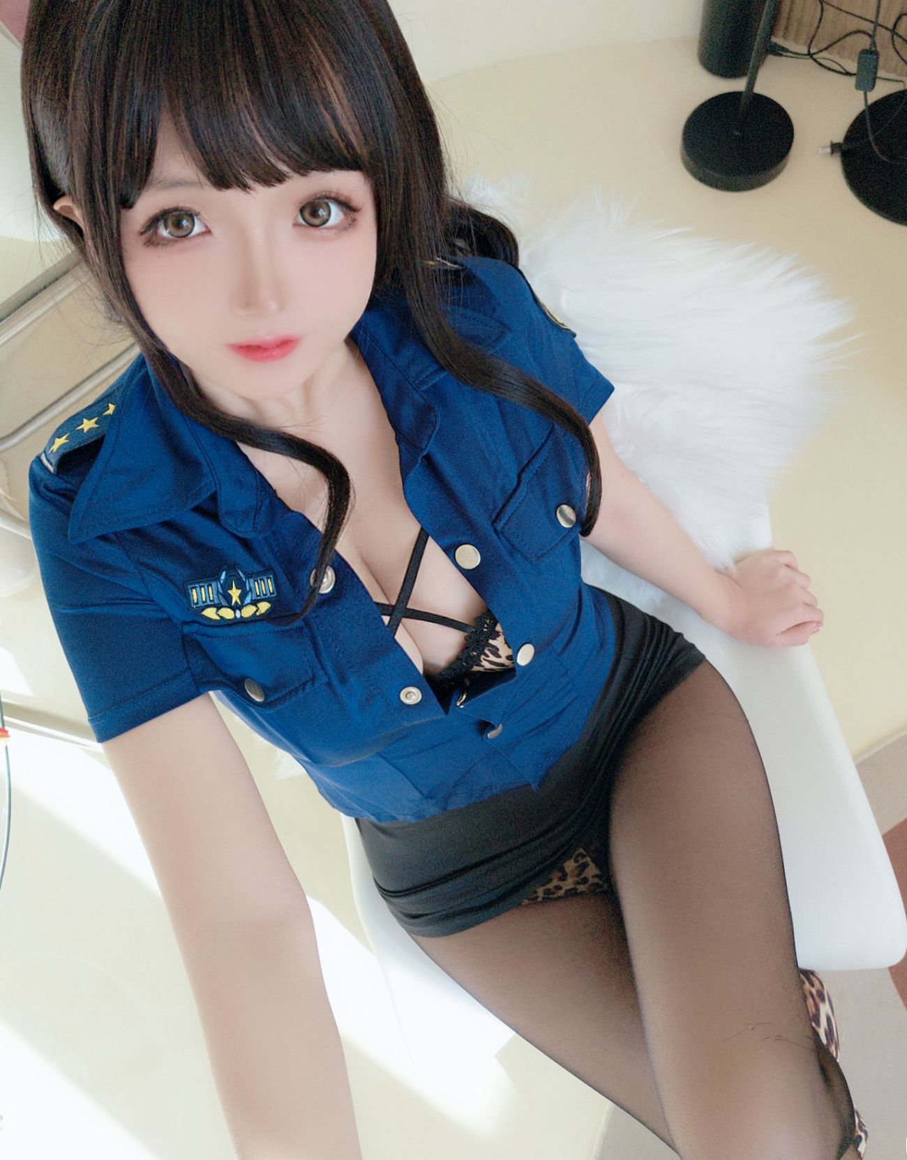 微博美少女日奈娇Cosplay性感写真豹纹女警 (84)