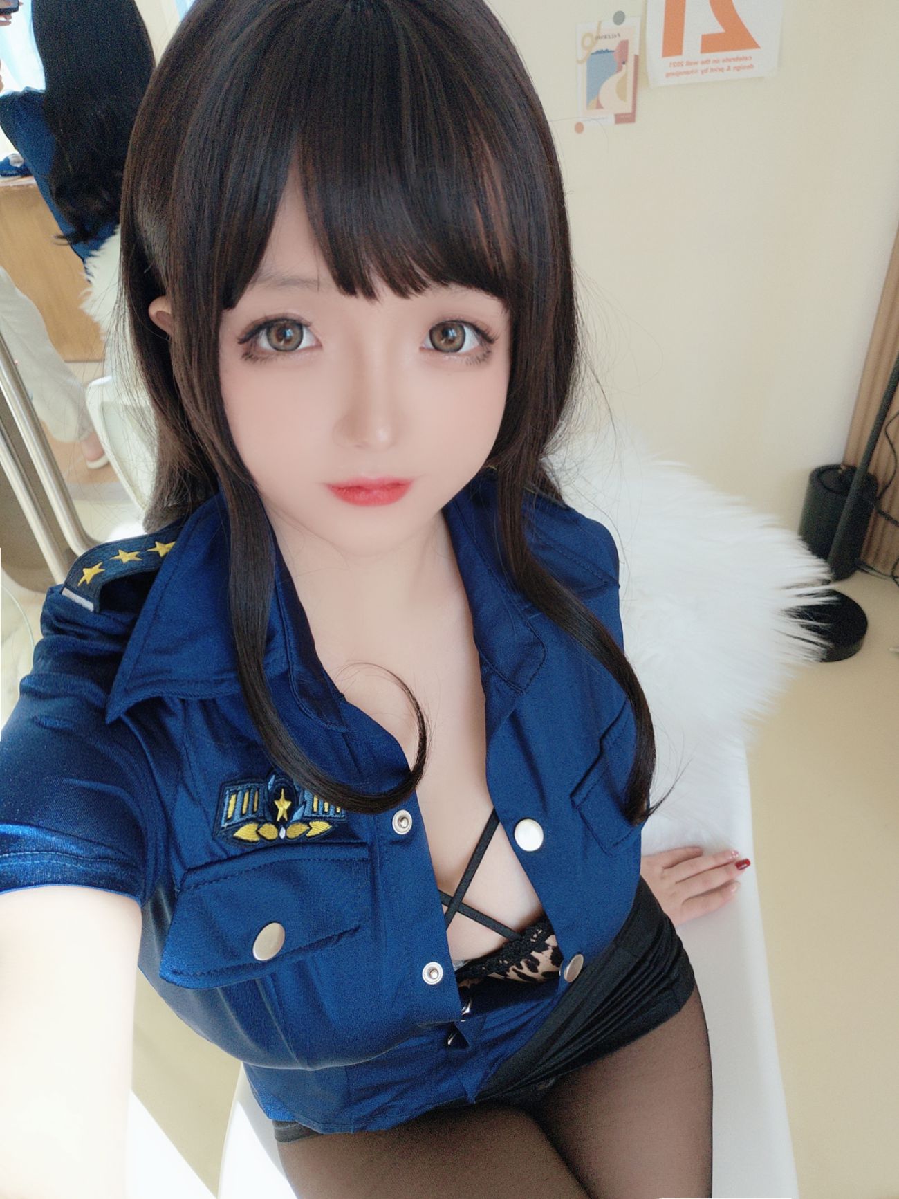 微博美少女日奈娇Cosplay性感写真豹纹女警 (82)