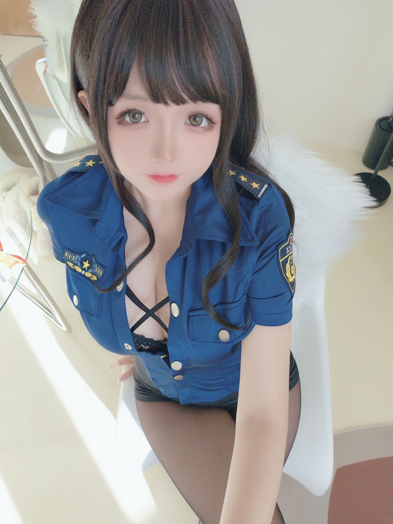 微博美少女日奈娇Cosplay性感写真豹纹女警 (83)