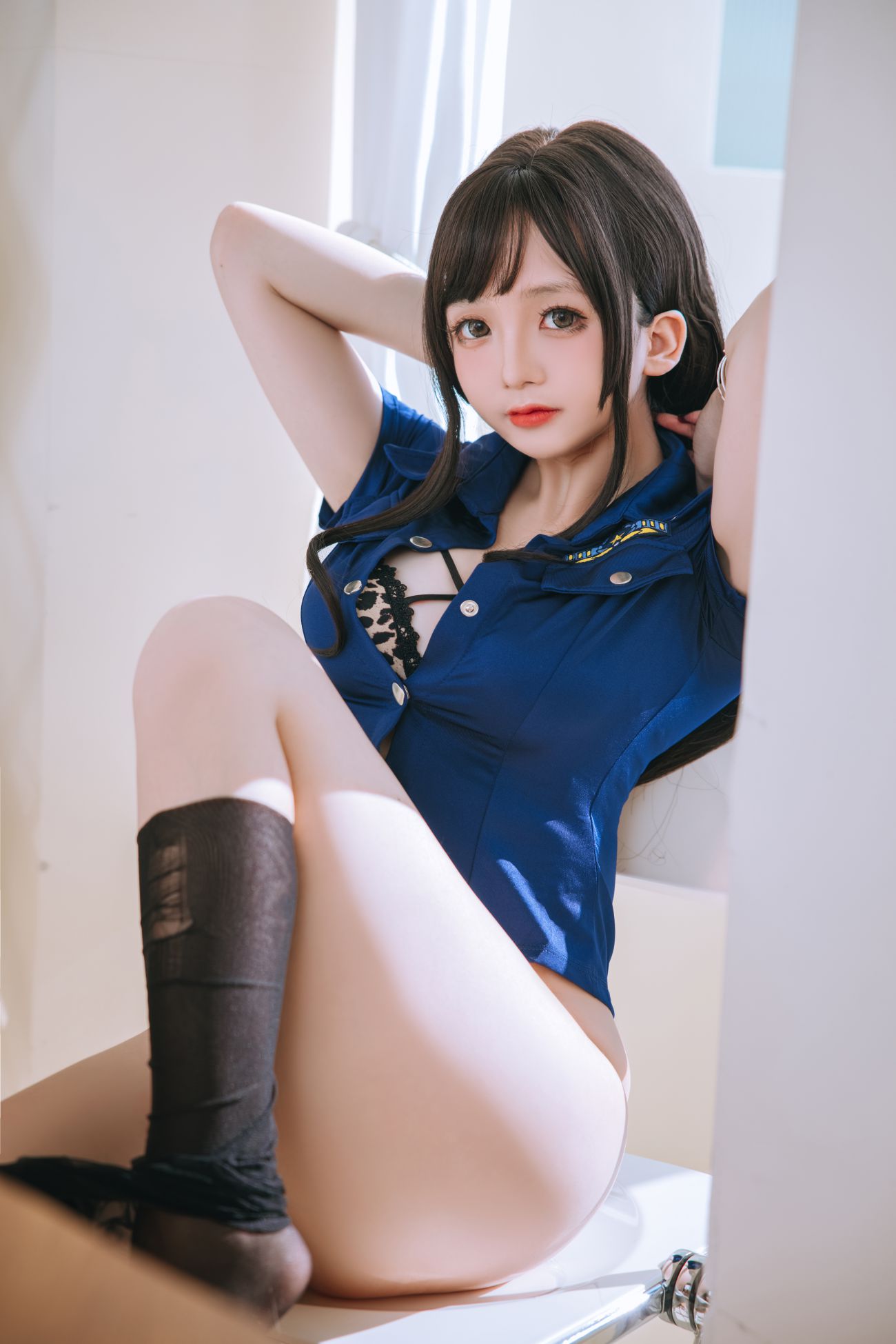 微博美少女日奈娇Cosplay性感写真豹纹女警 (62)