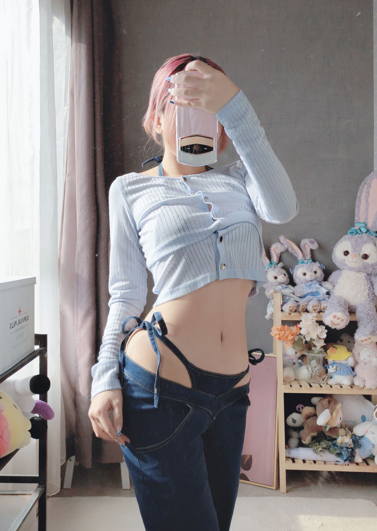 微博美少女日奈娇Cosplay性感写真牛仔裤 (4)