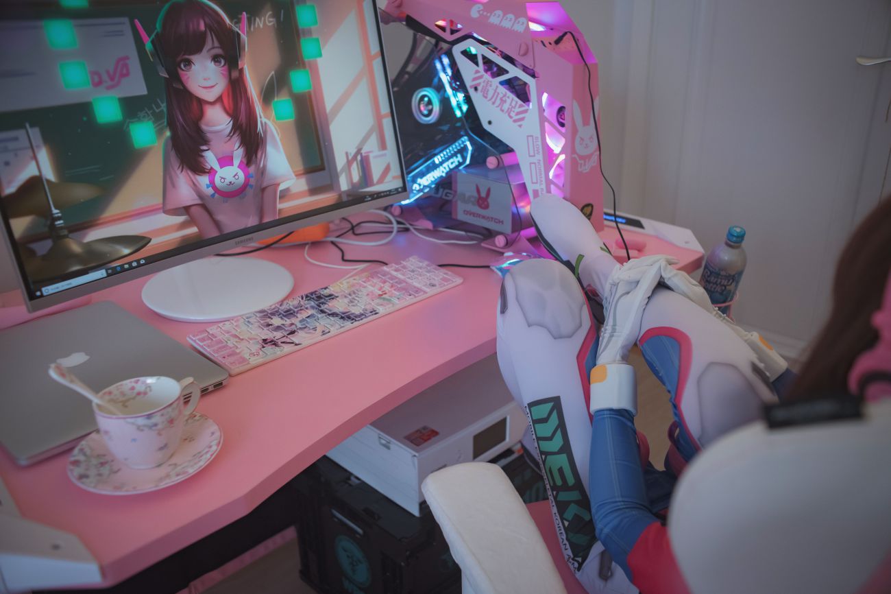 微博美少女木花琳琳是勇者Cosplay性感写真オーバーウォッチD.VA (6)