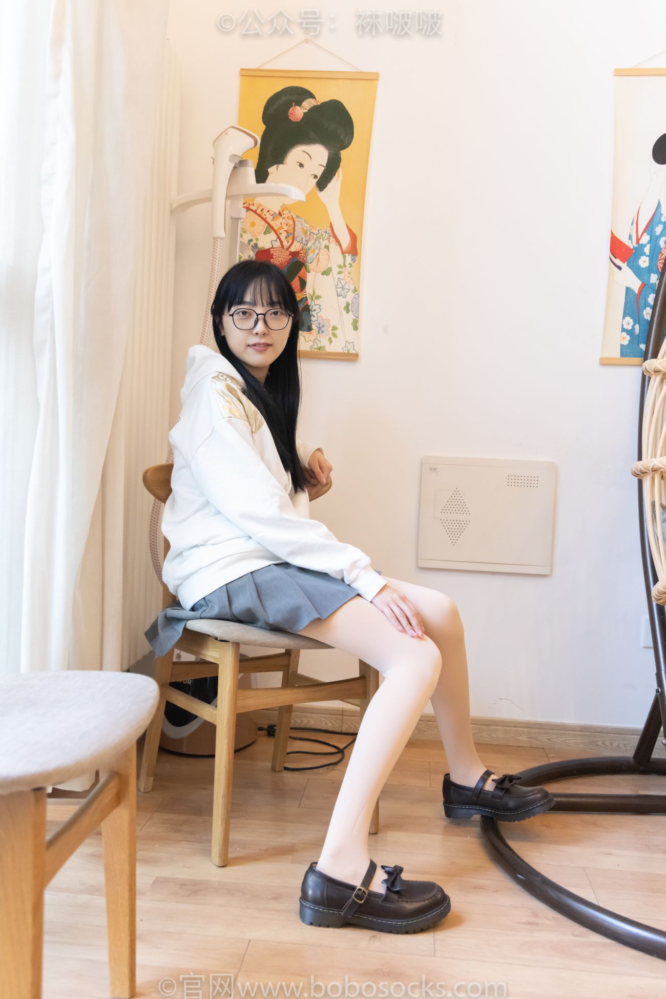 BoBoSocks袜啵啵美少女丝袜美脚写真第No.047期稚予皮鞋厚肉丝 (18)