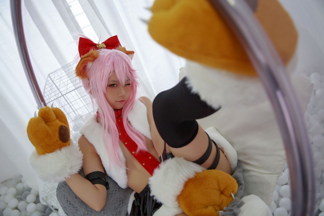 微博美少女G44不会受伤性感Cosplay写真小黑猫娘 (7)