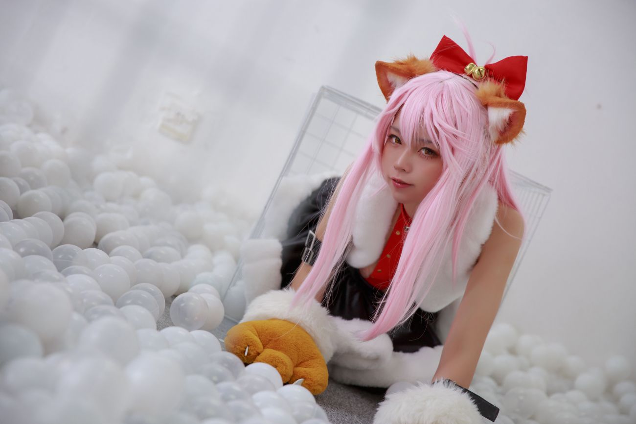 微博美少女G44不会受伤性感Cosplay写真小黑猫娘 (9)