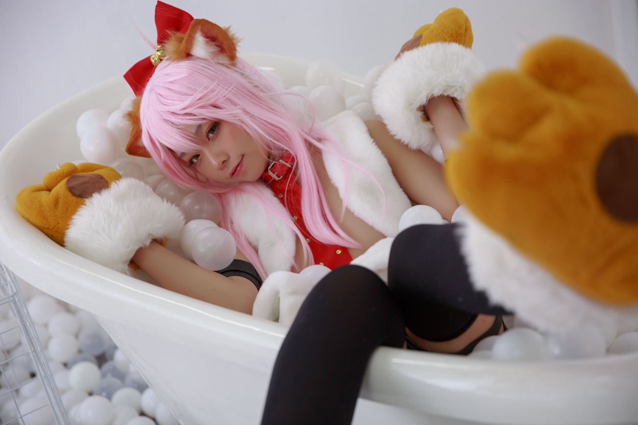 微博美少女G44不会受伤性感Cosplay写真小黑猫娘 (14)