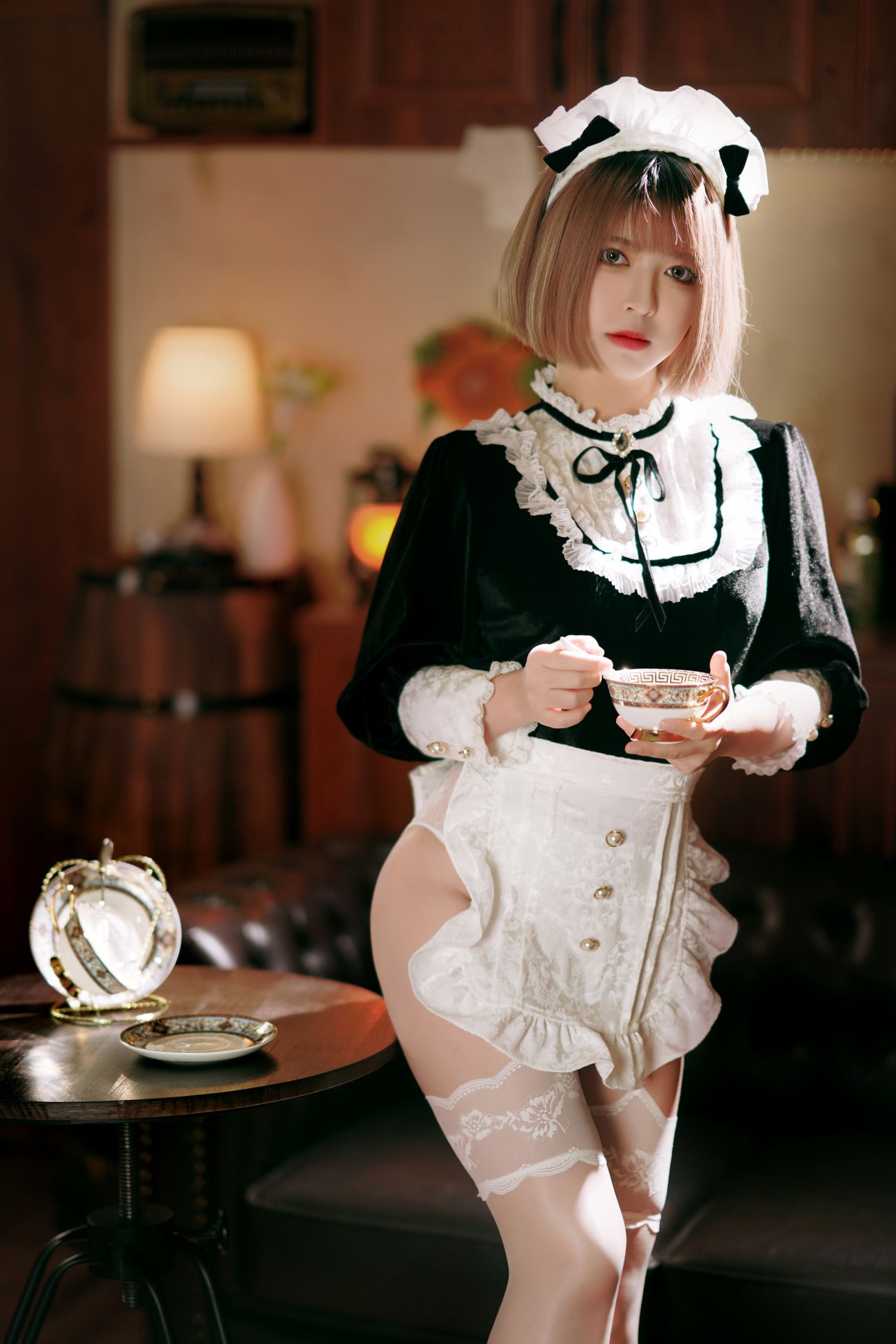 微博美少女半半子性感Cosplay写真来一份下午茶吧 (7)