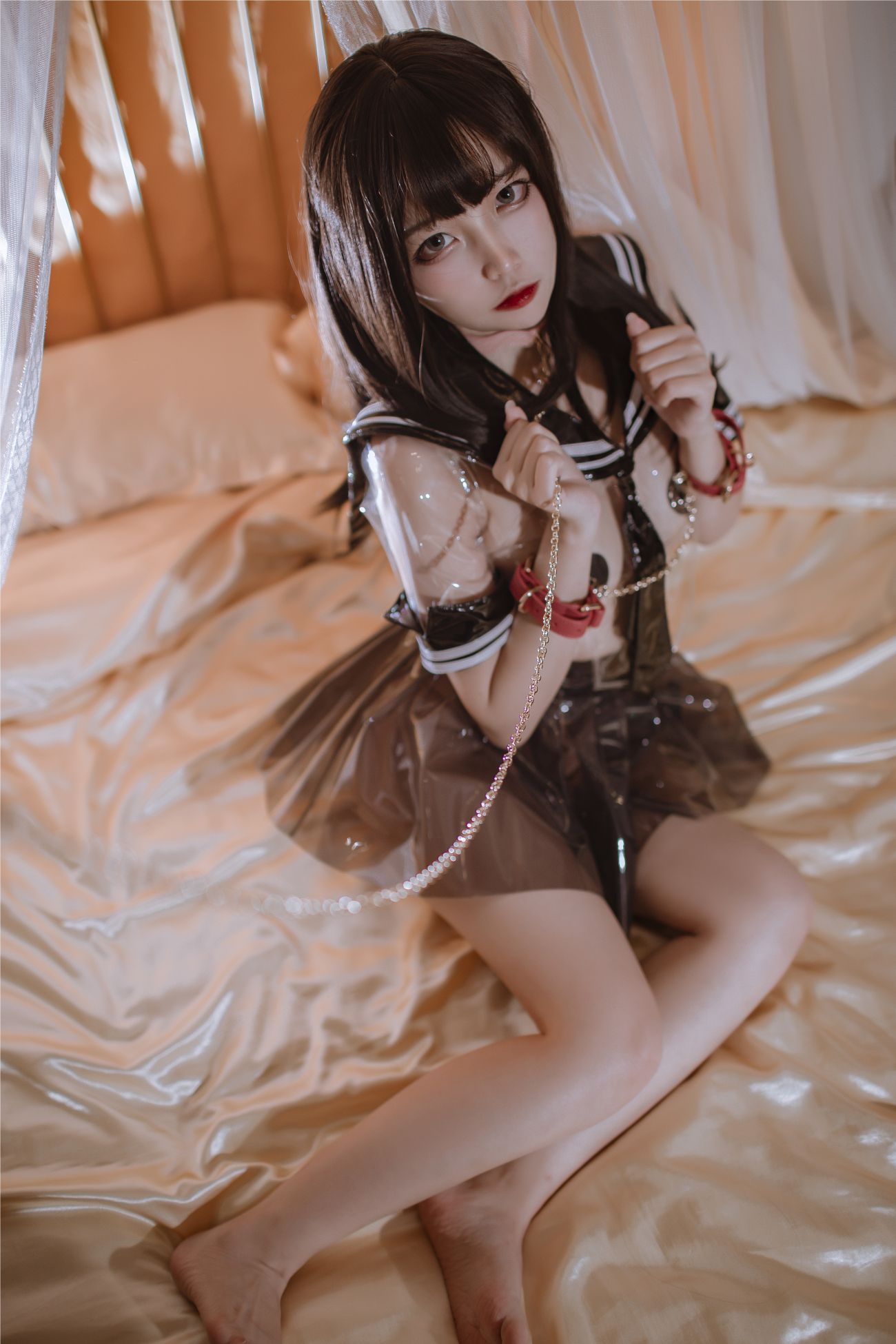 微博美少女二佐Nisa性感Cosplay写真透明JK (8)