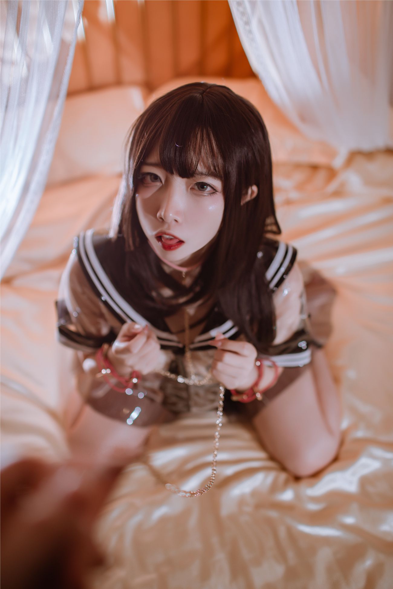 微博美少女二佐Nisa性感Cosplay写真透明JK (7)