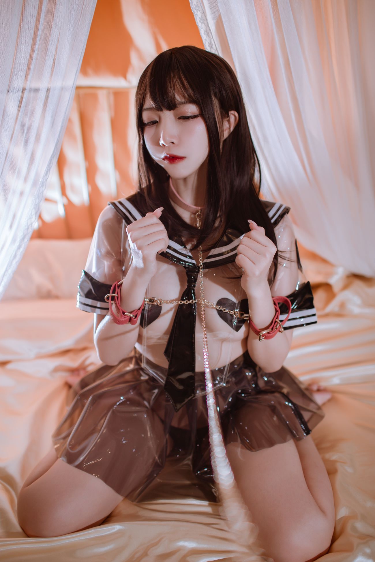 微博美少女二佐Nisa性感Cosplay写真透明JK (5)