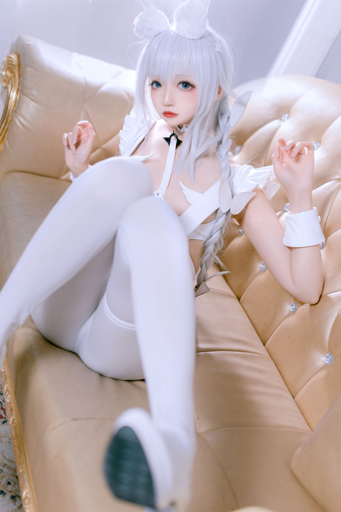 微博美少女小野寺地瓜性感Cosplay写真恶毒白兔 (1)