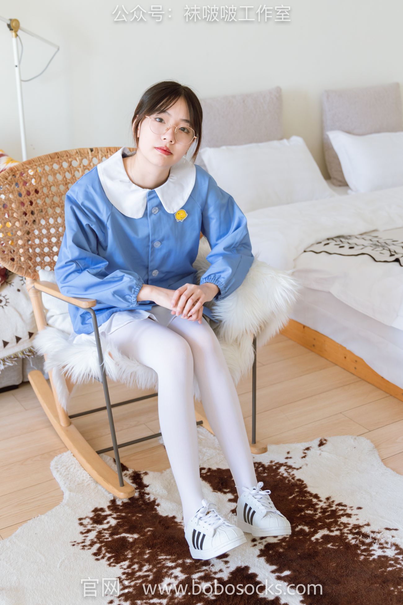 BoBoSocks袜啵啵美少女丝袜美脚写真第No.093期小甜豆贝壳头厚白丝 (10)